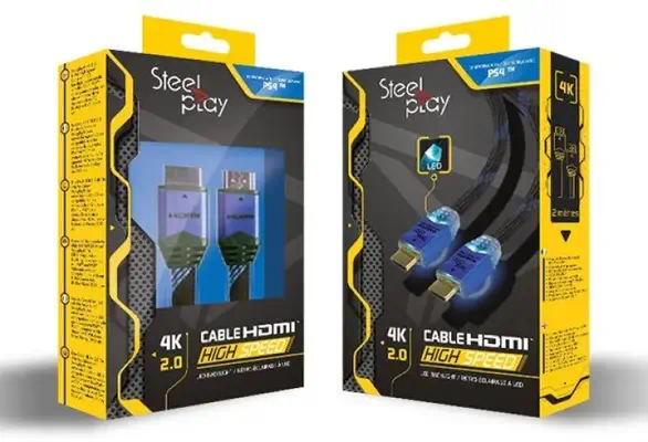 4K 2.0 HDMI High Speed Ultra HD Led Cable 2M (PS4/PS3) - Steelplay - Connectique - visuel 3