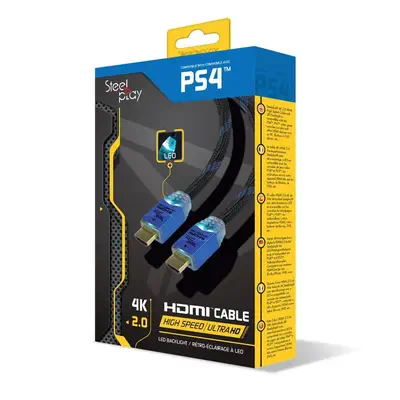 4K 2.0 HDMI High Speed Ultra HD Led Cable 2M (PS4/PS3) - Steelplay - Connectique - visuel 2