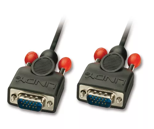 Revendeur officiel Câble Audio LINDY VGA Cable Black Coax M/M 2m without ferrite core