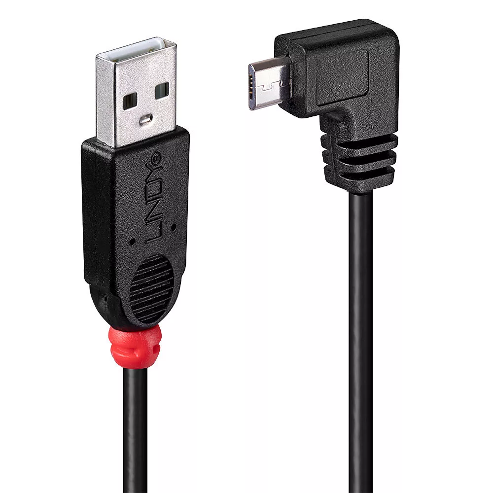 Achat Câble Audio LINDY USB 2.0 Type A/Micro-B 90 1m Mini-B plug right angled sur hello RSE