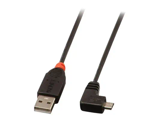 LINDY USB 2.0 Type A/Micro-B 90 1m Mini-B plug right angled - Lindy - Câble Audio - visuel 2