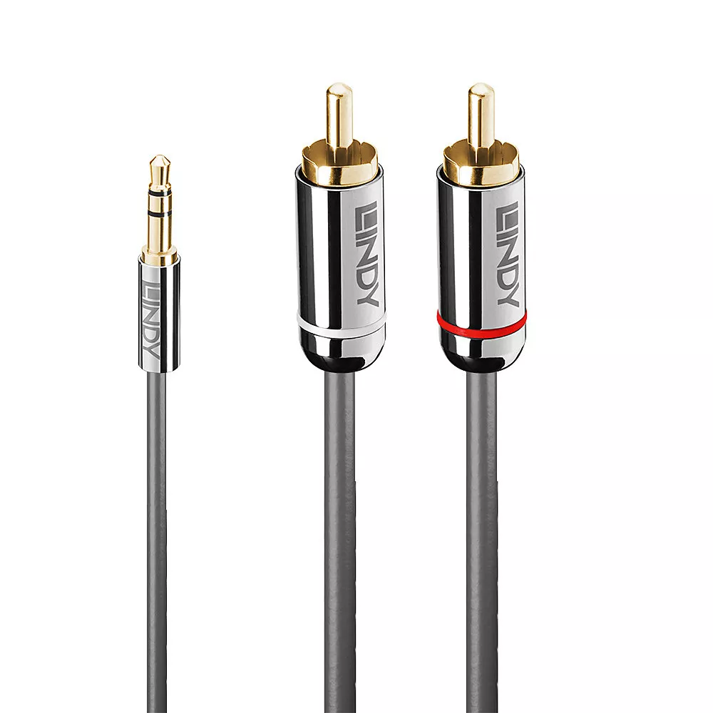 Revendeur officiel LINDY Cromo Line Audio Cable Stereo 3.5mm-RCA M-M 0.5m