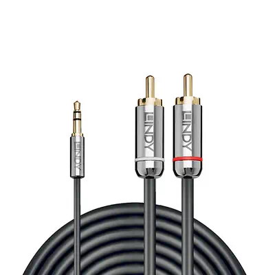 Lindy Câble Audio Jack 3.5mm vers RCA, Cromo Line, 2m - Connectique - visuel 2