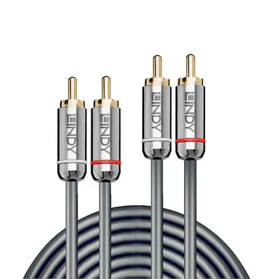 Lindy Câble Audio 2x RCA, Cromo Line, 3m - Connectique - visuel 2