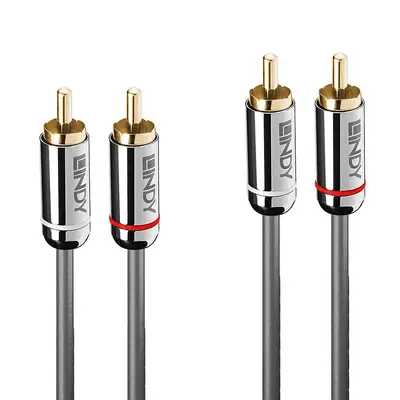 Lindy Câble Audio 2x RCA, Cromo Line, 3m - Connectique - visuel 1