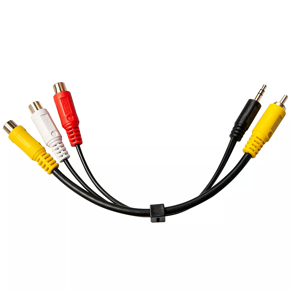Achat LINDY AV Adaptor Cable 10cm 3xRCAf-1x3.5mm et autres produits de la marque Lindy