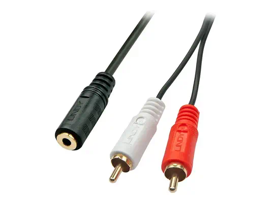 LINDY Audiocable Stereo 3.5mm female / 2x RCA male 25cm - Lindy - Câble Audio - visuel 1