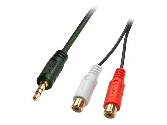 LINDY Audiocable Stereo 3.5mm male / 2x RCA female 25cm - Lindy - Câble Audio - visuel 1