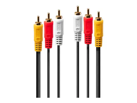 LINDY Audio Video Cable 3x phono 1m 3xRCA 1V/2xA m/m - Lindy - Câble Audio - visuel 2