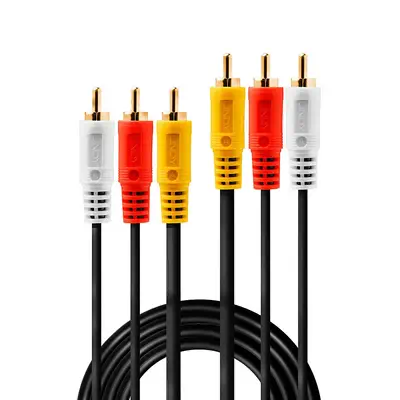 Câble audio vidéo Premium, 3 x RCA (Cinch) mâle/mâle, 2m - Lindy - Connectique - visuel 2