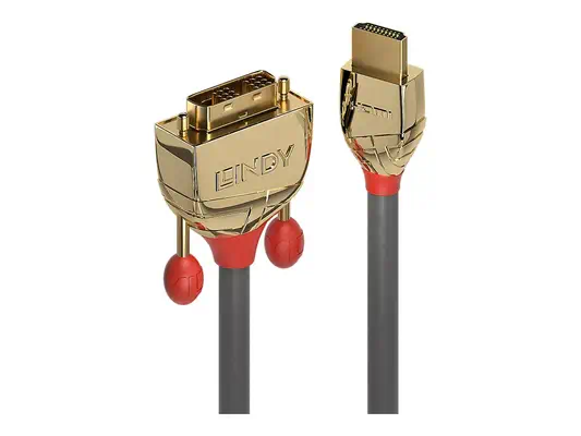 LINDY 0.5m Gold HDMI to DVI-D-Cable HDMI to DVI-D 18+1 - Lindy - Câble Audio - visuel 2