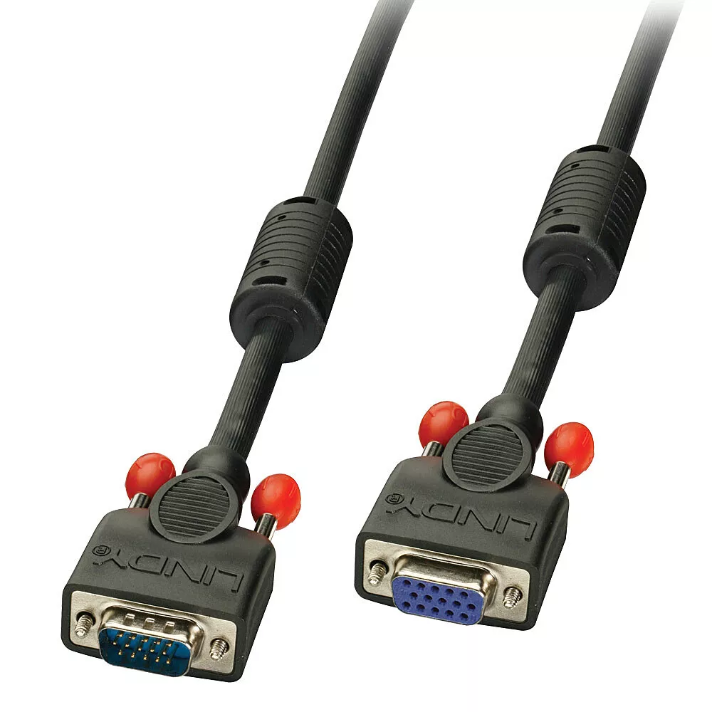 Vente LINDY VGA Cable M/FBlack 0.5m HD15 M/F with screws DDC au meilleur prix