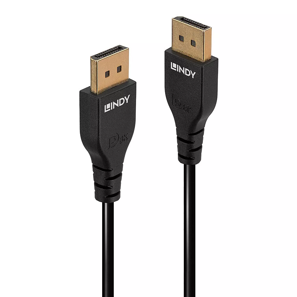 Revendeur officiel Câble Audio LINDY 0.5m DisplayPort 1.4 Cable Slim DP male to DP male