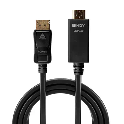 Câble adaptateur 0.5 m pour Display Port vers HDMI 4K30Hz - Lindy - Connectique - visuel 2