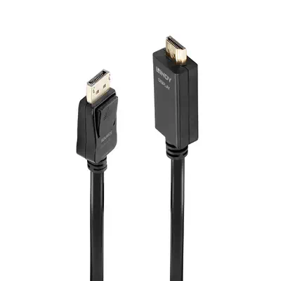 Câble adaptateur 0.5 m pour Display Port vers HDMI 4K30Hz - Lindy - Connectique - visuel 1