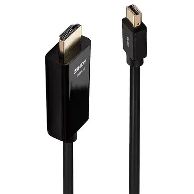 LINDY Câble Mini DisplayPort vers HDMI 4K30 DP:passif 2m - Lindy - Câble Audio - visuel 1