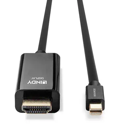 LINDY Câble Mini DisplayPort vers HDMI 4K30 DP:passif 2m - Lindy - Câble Audio - visuel 4