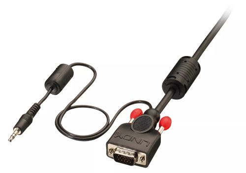 Vente Câble Audio LINDY VGA and Audio Cable M/M Black 5m 15 Way M/M and 3.5mm Stereo sur hello RSE