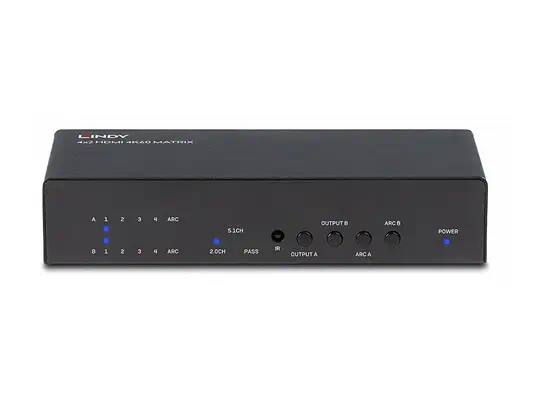 LINDY 4x2 HDMI 2.0 4K 18G Matrix Switch with Audio - Lindy - Câble Audio - visuel 1