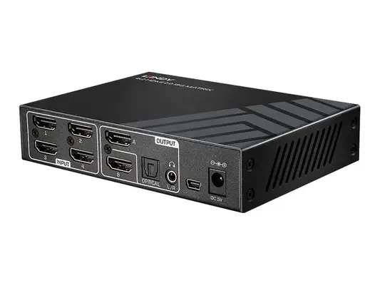 LINDY 4x2 HDMI 2.0 4K 18G Matrix Switch with Audio - Lindy - Câble Audio - visuel 2