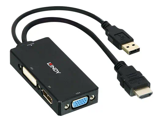 LINDY HDMI to DP/DVI/VGA Converter Supports resolutions - Lindy - Câble Audio - visuel 3