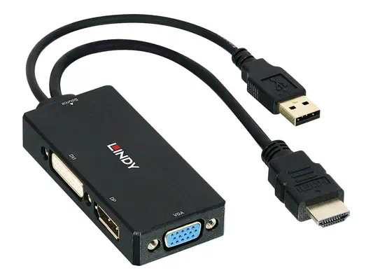 LINDY HDMI to DP/DVI/VGA Converter Supports resolutions - Lindy - Câble Audio - visuel 2