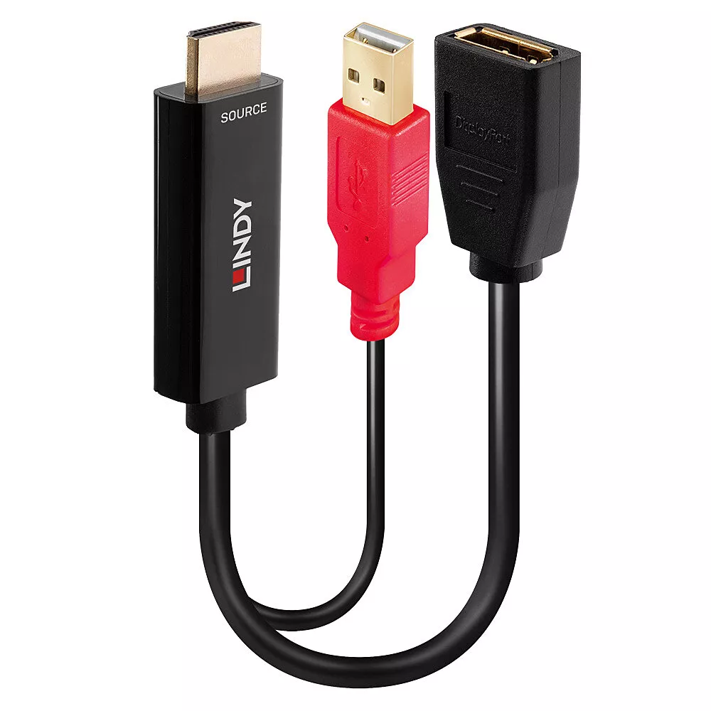 Achat Câble Audio LINDY HDMI 18G to DisplayPort 1.2 converter