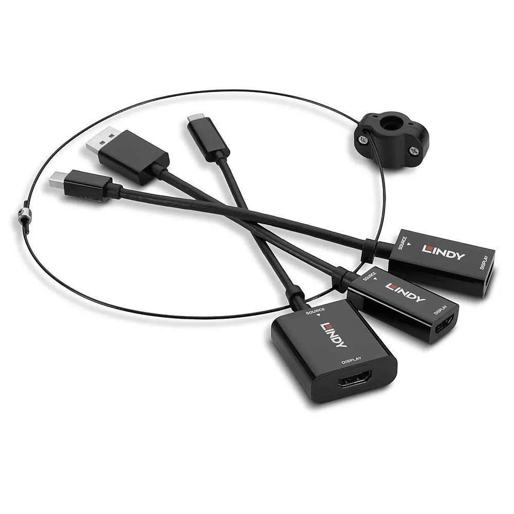 Achat Câble Audio LINDY Converter Set USB Type C MiniDP and DP to HDMI