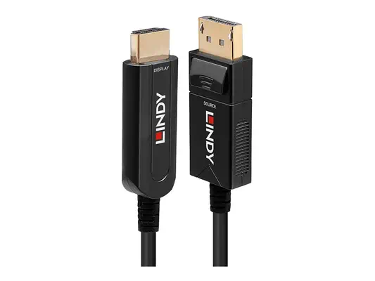 LINDY DP 1.2 to HDMI 18G AOC Hybrid Cable 10m - Lindy - Câble Audio - visuel 2