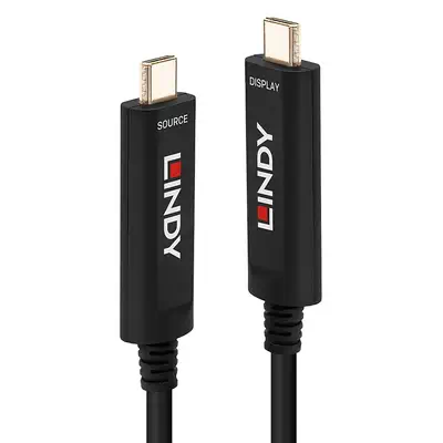 Câble Hybride Fibre Optique USB Type C Vidéo, 15m, Audio / vidéo uniquement - Lindy - Connectique - visuel 1