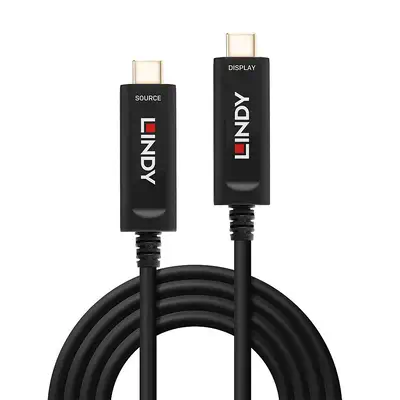 Câble Hybride Fibre Optique USB Type C Vidéo, 15m, Audio / vidéo uniquement - Lindy - Connectique - visuel 2