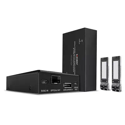 Vente Câble Audio LINDY 300m Fibre Optic DisplayPort 1.2 & USB KVM Extender