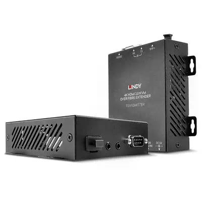 Kit Extender HDMI 4K60, USB, IR & RS232 sur fibre optique, 300m - Lindy - Connectique - visuel 1
