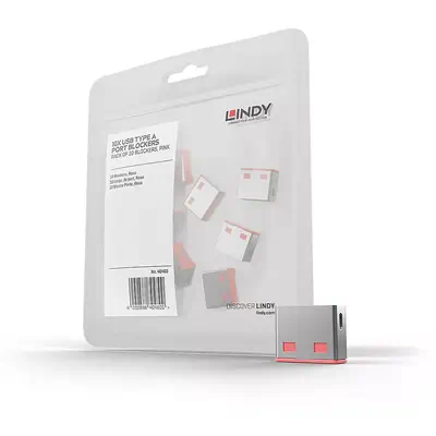 Revendeur officiel Autre Accessoire pour portable LINDY Bloqueurs de ports USB 10 pièces Rose