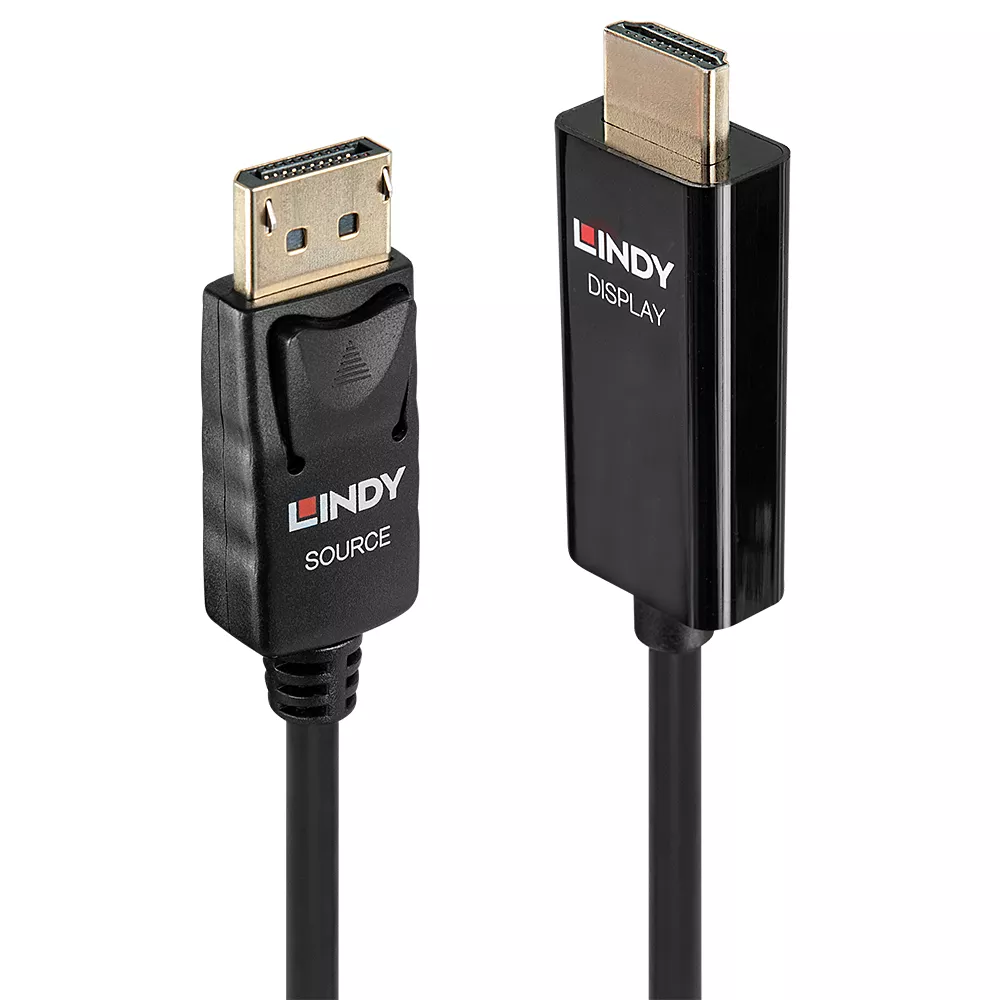 Achat Câble Audio LINDY Video Cable Active DisplayPort-HDMI M-M 0.5m black
