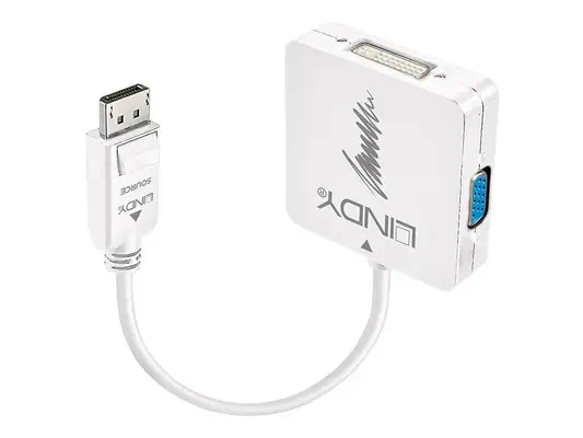 LINDY Adaptateur DisplayPort 1.2 vers HDMI 4k30 DVI VGA - Lindy - Câble Audio - visuel 2