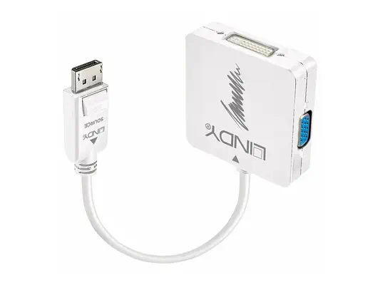 LINDY Adaptateur DisplayPort 1.2 vers HDMI 4k30 DVI VGA - Lindy - Câble Audio - visuel 1