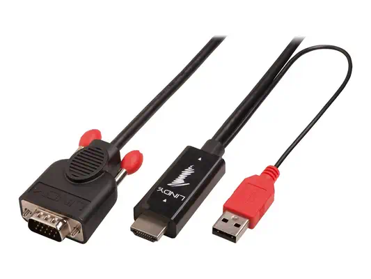 LINDY HDMI to HDMI adapter cable 1m. HDMI Male to VGA - Lindy - Câble Audio - visuel 1