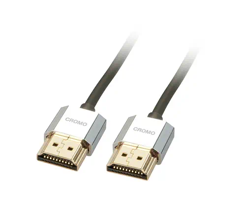 Câble HDMI Slim, compatible HDMI 2.0 Ultra HD, Ethernet CROMO®, type A/A, 0.5m - Lindy - Connectique - visuel 1