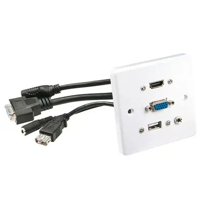 Achat Câble Audio LINDY Wall plate VGA/HDMI/USB/3.5mm Stereo 86x86mm sur hello RSE