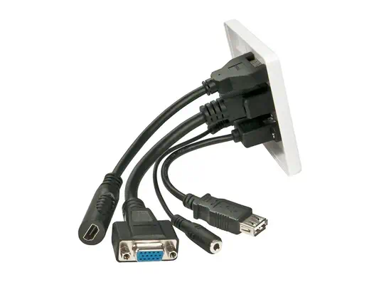 LINDY Wall plate VGA/HDMI/USB/3.5mm Stereo 86x86mm - Lindy - Câble Audio - visuel 1