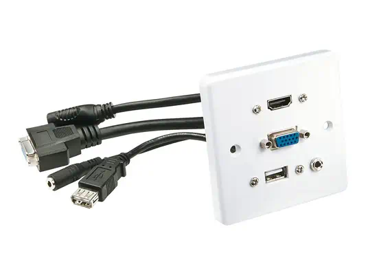 LINDY Wall plate VGA/HDMI/USB/3.5mm Stereo 86x86mm - Lindy - Câble Audio - visuel 2