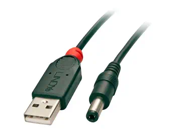 LINDY Adptor Cable USB A male DC 5.5/2.5mm male 1.5m avantages