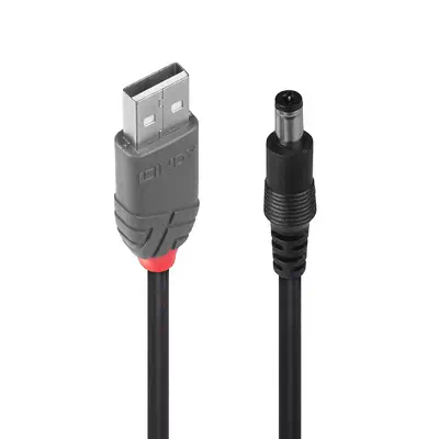 LINDY Adapter Cable USB A male DC 5.5/2.1mm male 1.5m - Lindy - Câble Audio - visuel 1