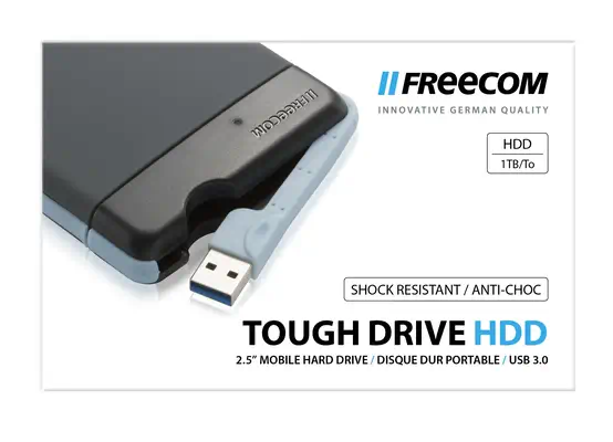Freecom Tough Drive disque dur externe 1 To 5400 tr/min 2.5" USB 3.2 Gen 1 (3.1 Gen 1) Gris - Disque dur Externe - visuel 3
