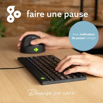 Clavier ergonomique R-Go Compact Break, clavier compact avec logiciel de pause,AZERTY (FR), Filaire, - R-Go Tools - visuel 7