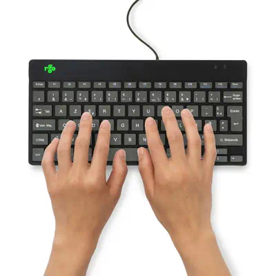 Clavier ergonomique R-Go Compact Break, clavier compact avec logiciel de pause,AZERTY (FR), Filaire, - R-Go Tools - visuel 3
