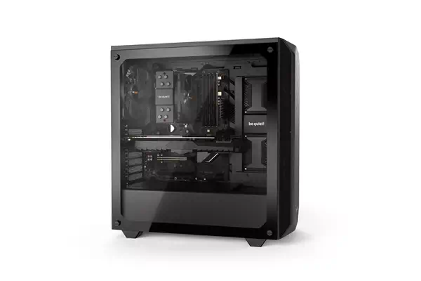 Pure Base 500 noir | Boîtier PC vitré, be quiet! - visuel 1 - hello RSE - UN CACHE ALIMENTATION FONCTIONNEL