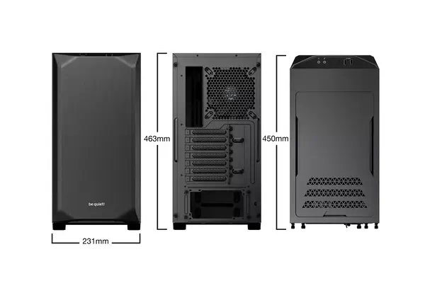 Pure Base 500 noir | Boîtier PC vitré, be quiet! - visuel 1 - hello RSE - PANNEAU SUPÉRIEUR STANDARD