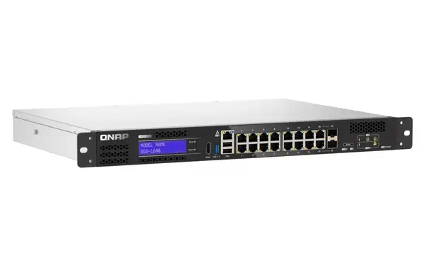 QNAP QGD-1600 Géré Gigabit Ethernet (10/100/1000) 1U Noir, QNAP - visuel 1 - hello RSE - Connectivité polyvalente